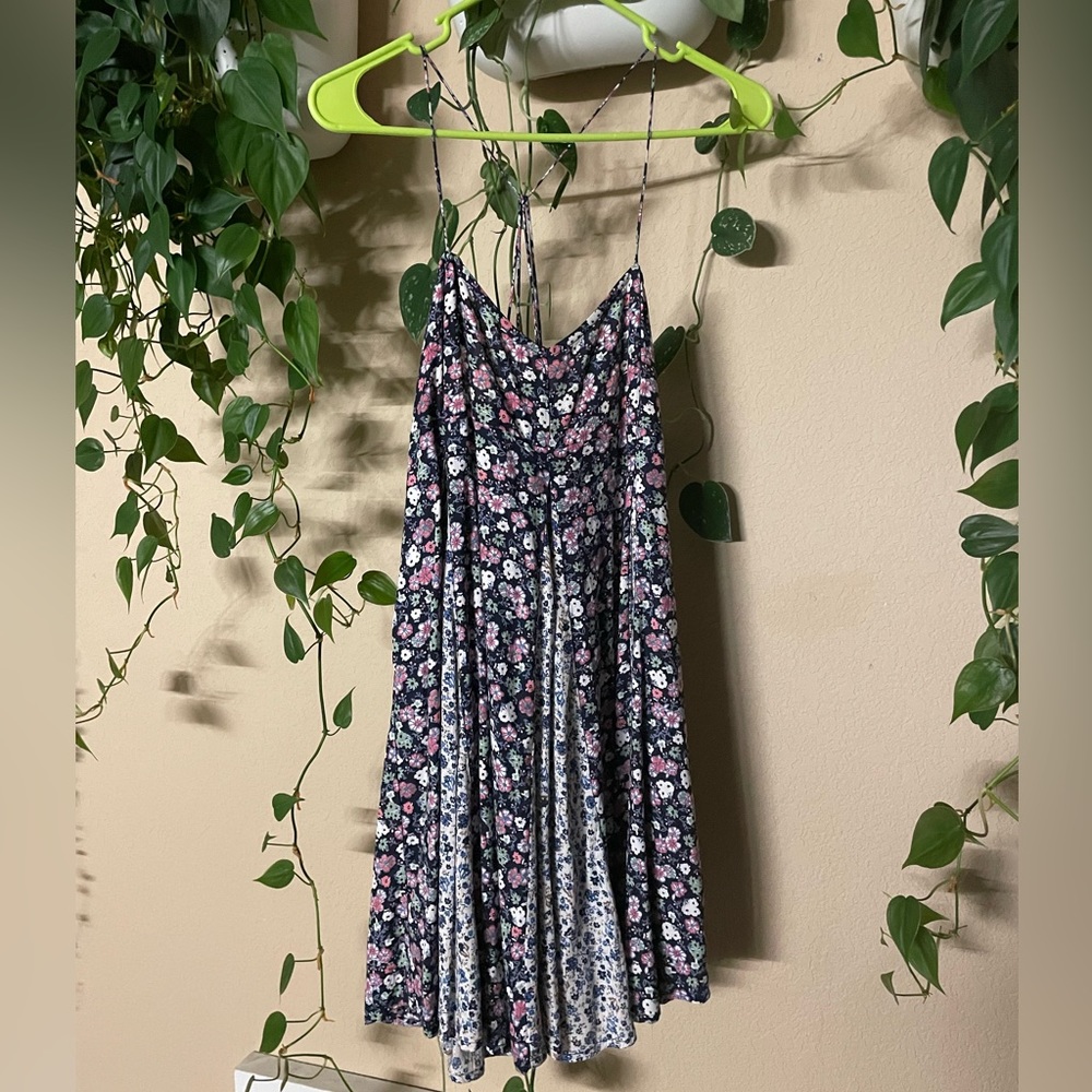 Pleated Multi Pattern Babydoll Dress